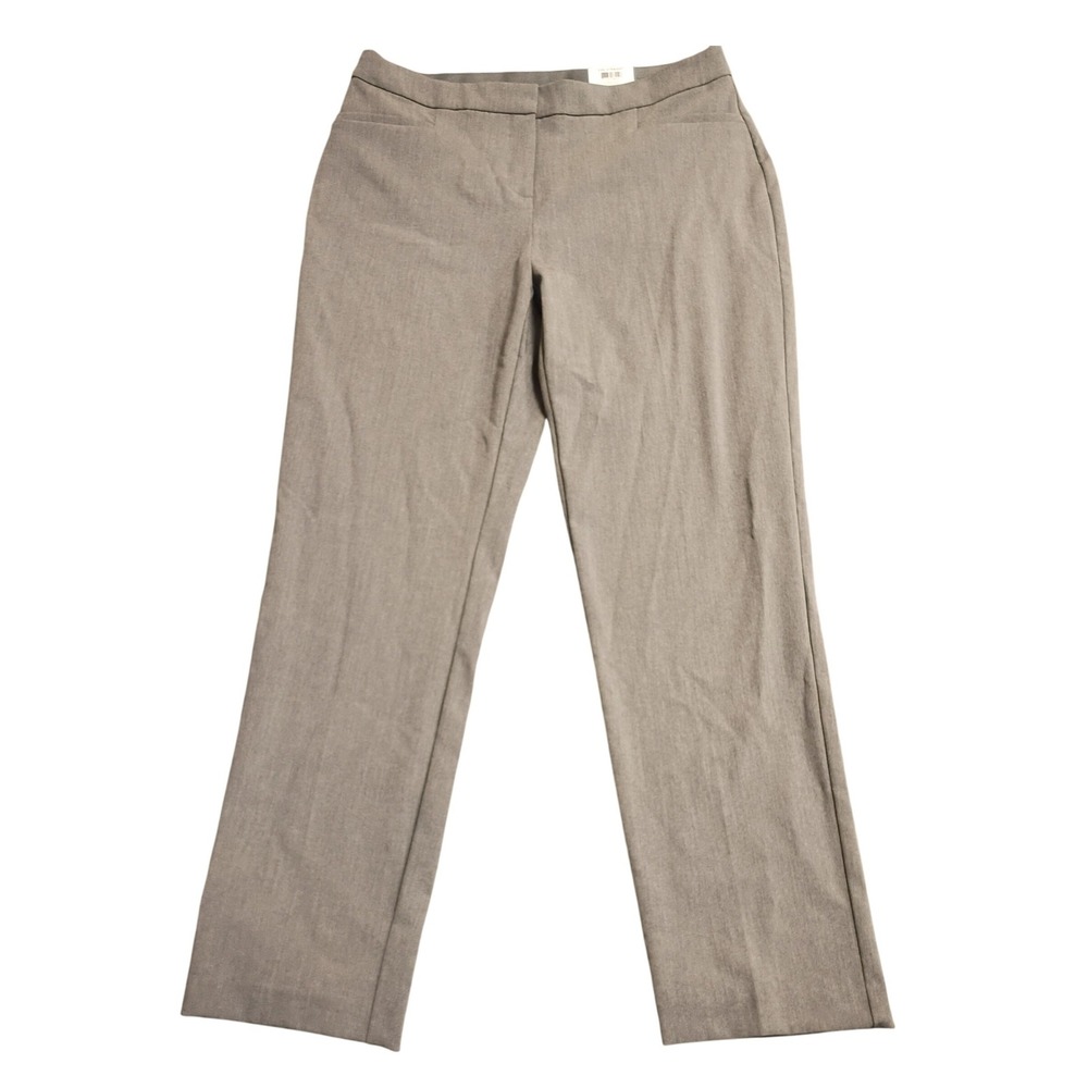 Alfani Essential Straight Leg Pants Women 10S Grey Comfort Waist